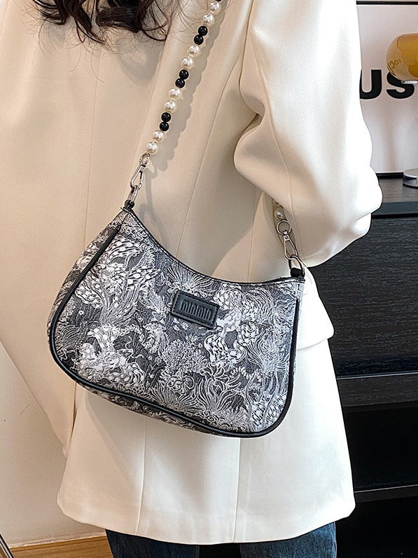 Sanfu Pain Bag White Pearl Design 24x14x7cm