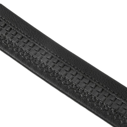 Men Black Leather Automatic Buckle Belt Business Casual