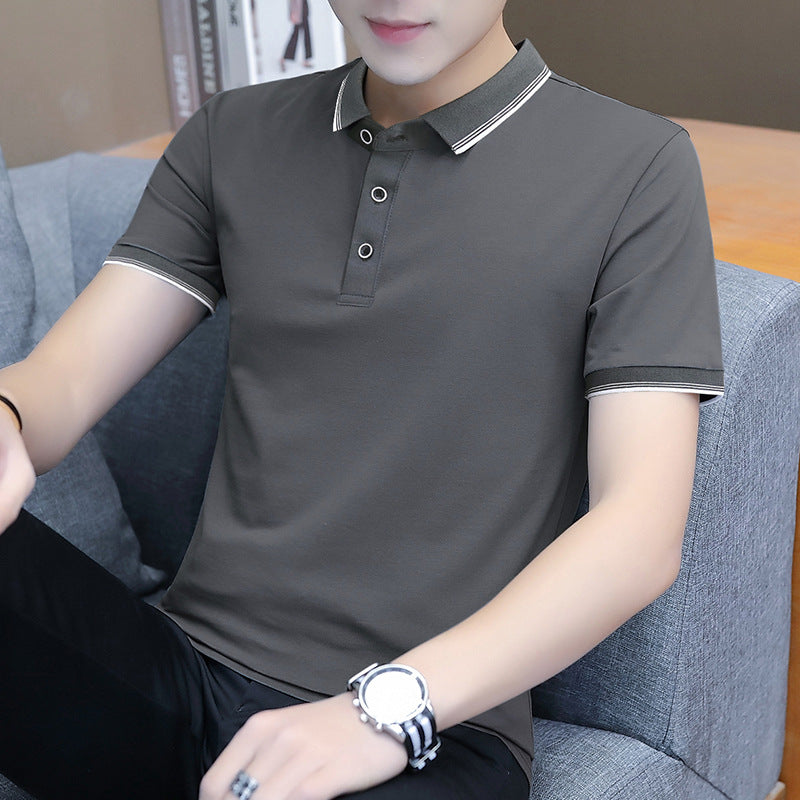 Men's Grey Casual Polo Shirt Summer 2025