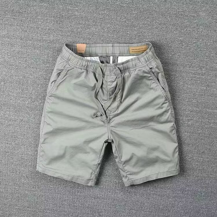 Men Khaki Loose Fit Casual Shorts Summer