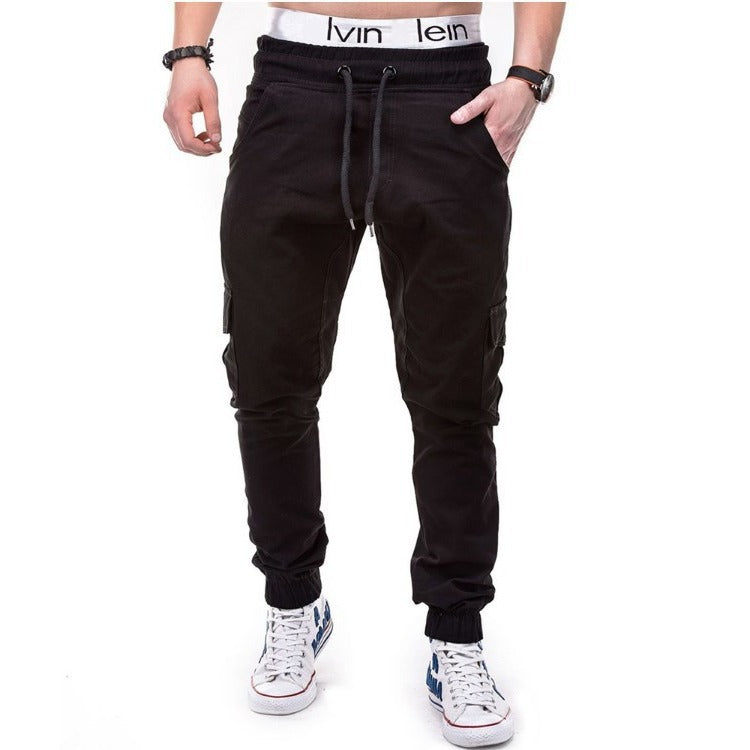 Men Khaki Cargo Pants Loose Fit Plus Size Casual