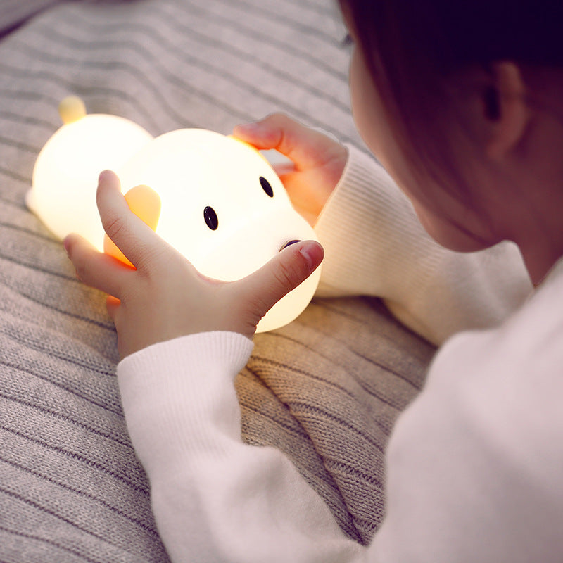 USB Rechargeable Silicone Mouse Night Light for Kids Room