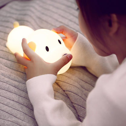 USB Rechargeable Silicone Mouse Night Light for Kids Room