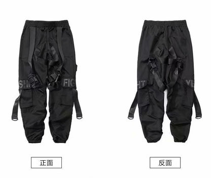 Men Black Loose Hip-Hop Crock Pants