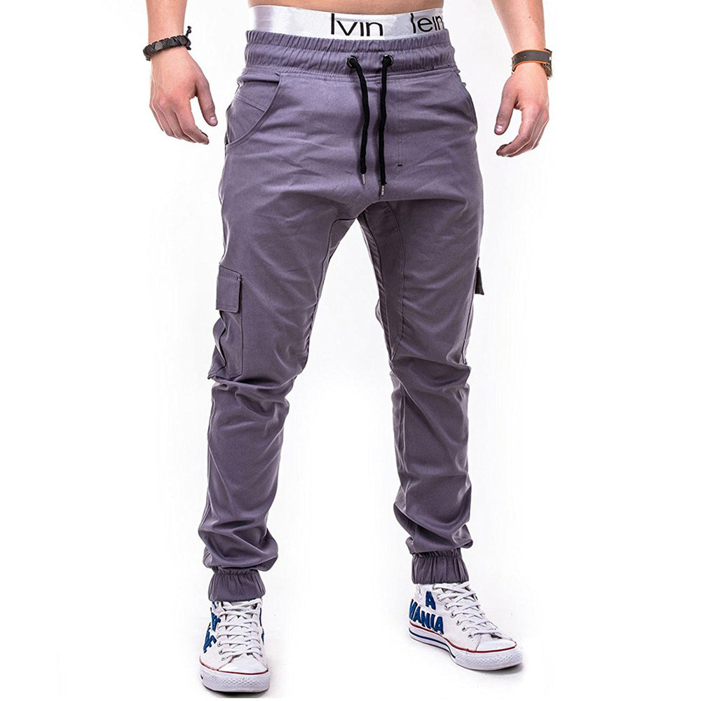 Men Khaki Cargo Pants Loose Fit Plus Size Casual