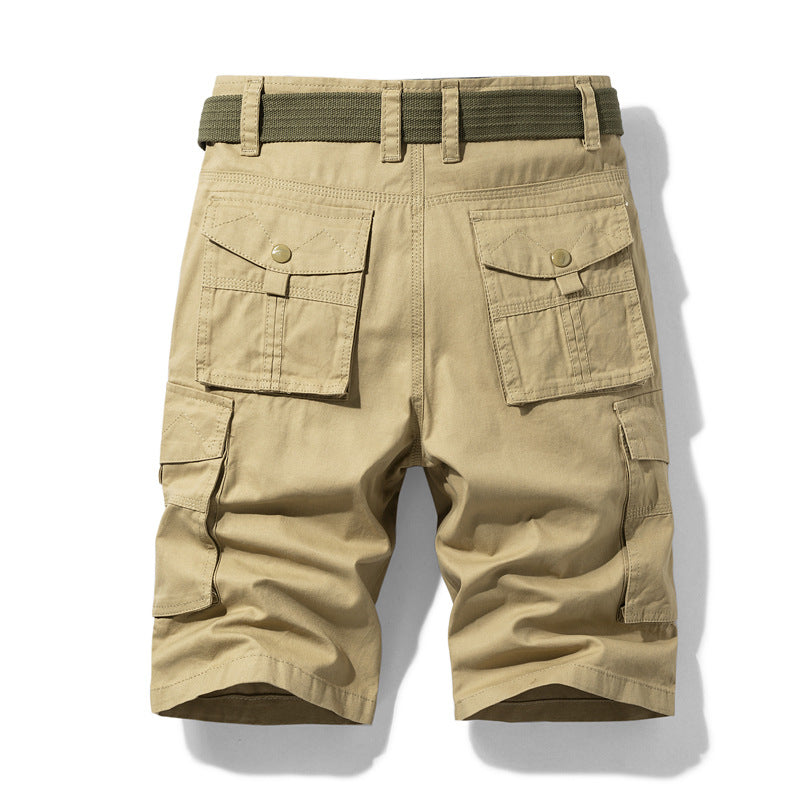 Men Khaki Multi-pocket Work Shorts Large Size Summer Casual