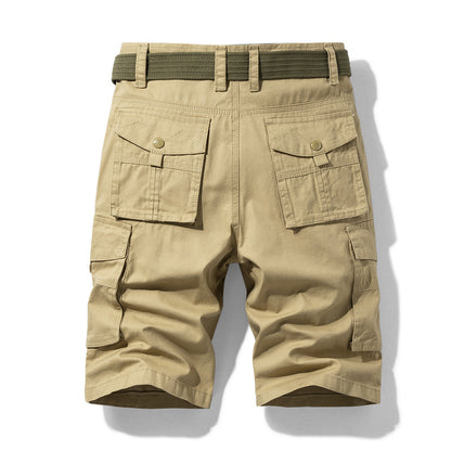 Men Khaki Multi-pocket Work Shorts Large Size Summer Casual