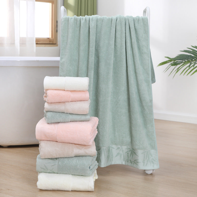 Bamboo Fiber Bath Towels Set Pastel Colors