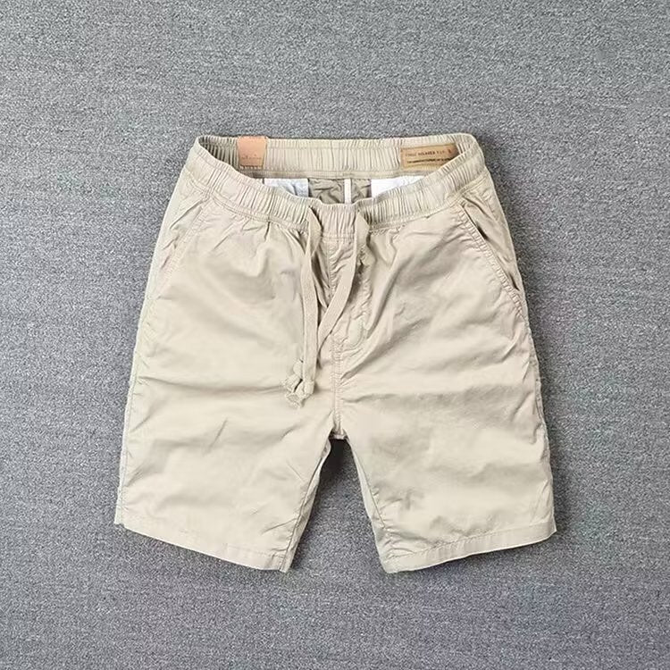 Men Khaki Loose Fit Casual Shorts Summer