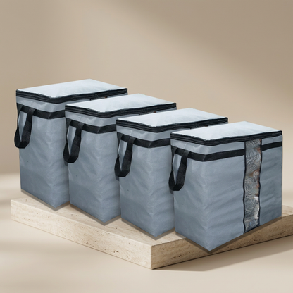 Grey Non-Woven Storage Bags 4-Piece Set