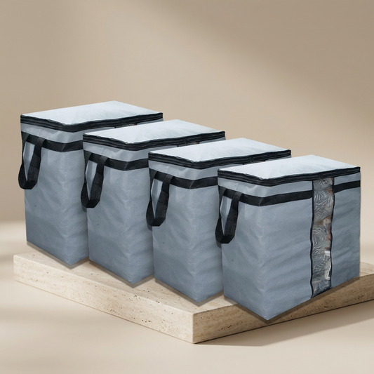 Grey Non-Woven Storage Bags 4-Piece Set