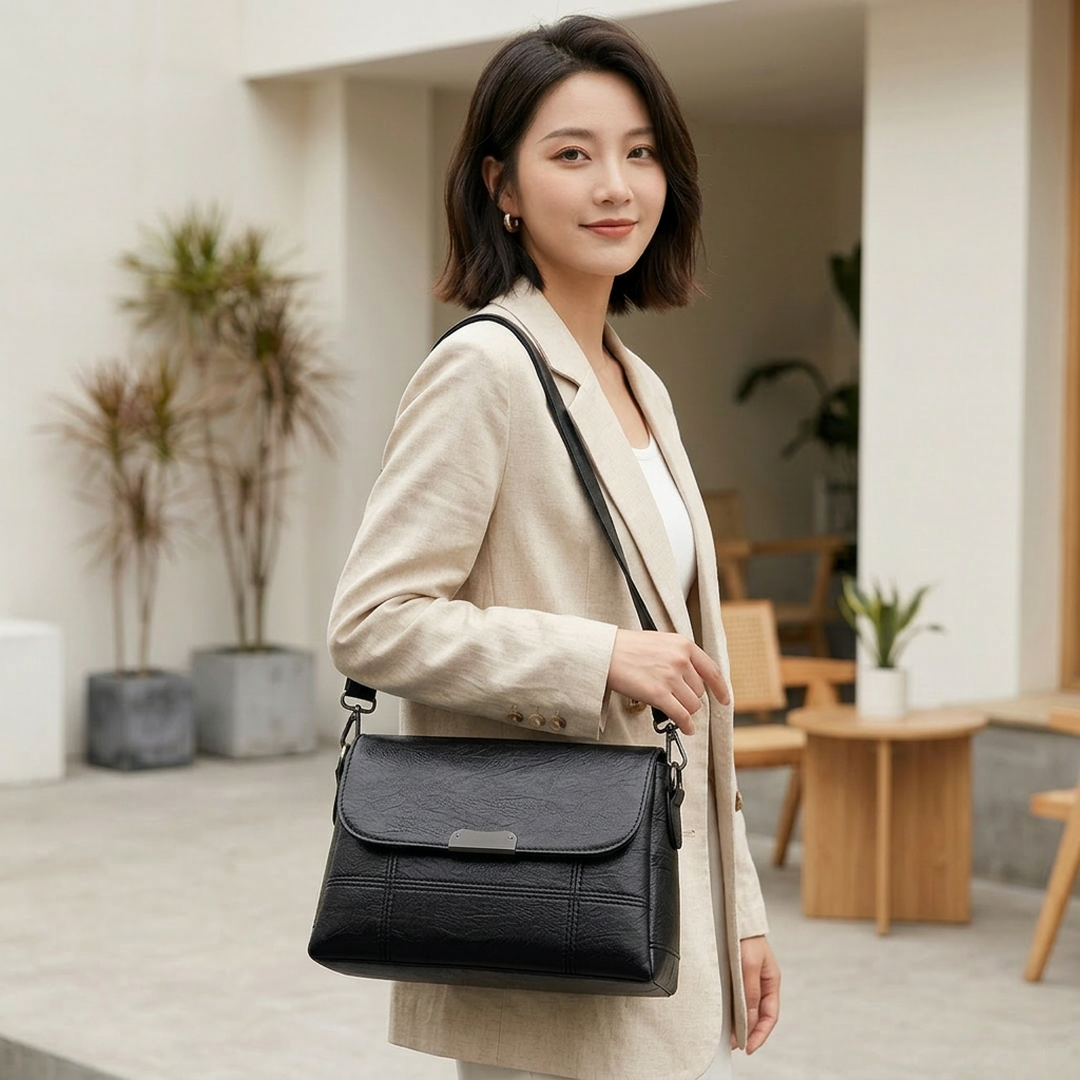 Black Korean Style Messenger Bag for Women