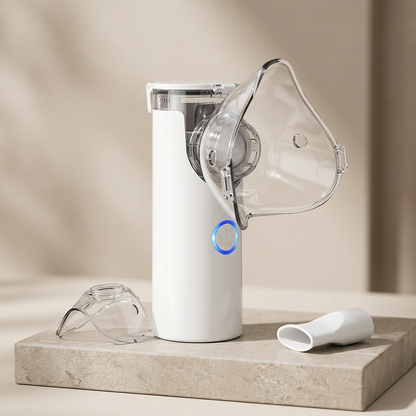 Portable Nebulizer for Kids & Adults, White, ABS Plastic, Easy Clean